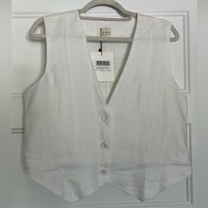 DISSH Banks White Linen Vest